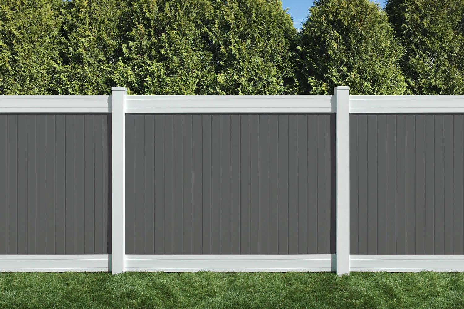 6' x 8' Wexford Privacy Fence Panels and Gate Gray-White 1002 - Privacy Fence