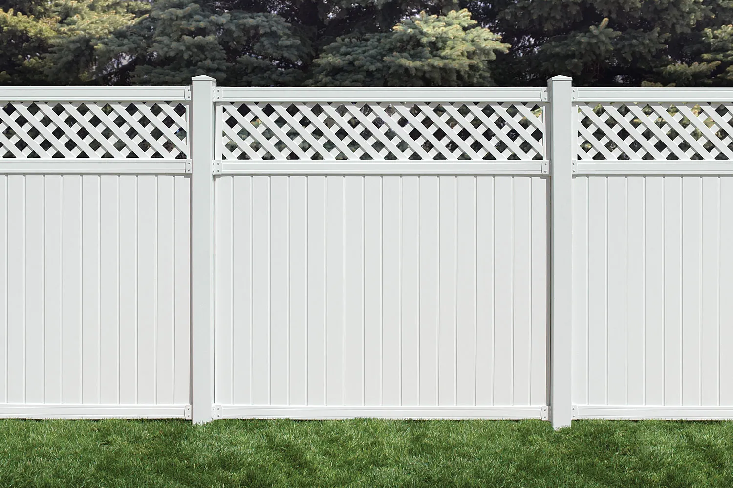 6' x 6' Belfast Lattice Top Privacy Fence Panels and Gate White 1005 - Privacy Fence