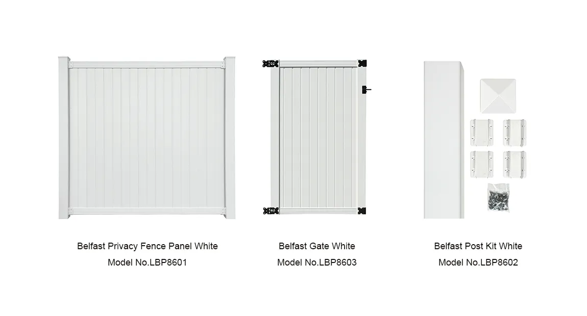 6' x 6' Belfast Privacy Fence Panels and Gate White image 3