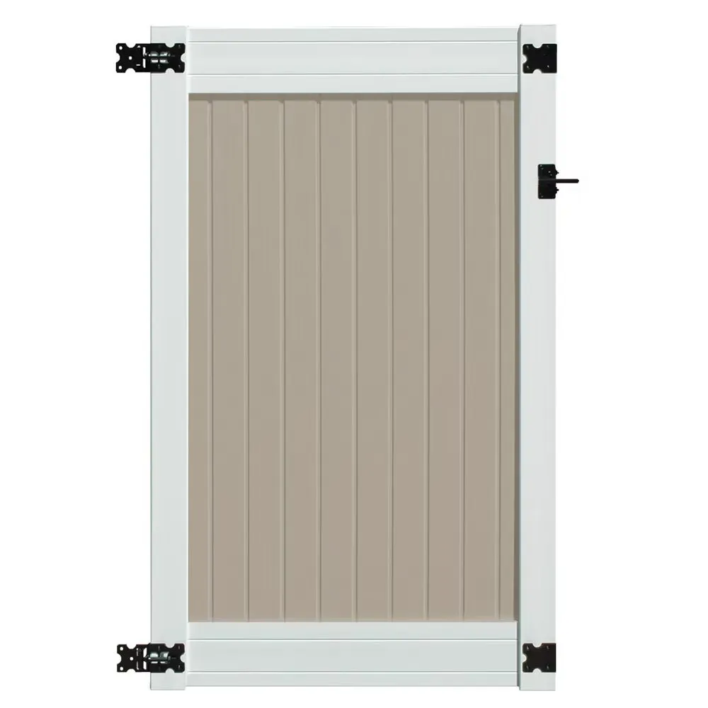 6' x 8' Wexford Privacy Fence Panels and Gate Tan-White image 5