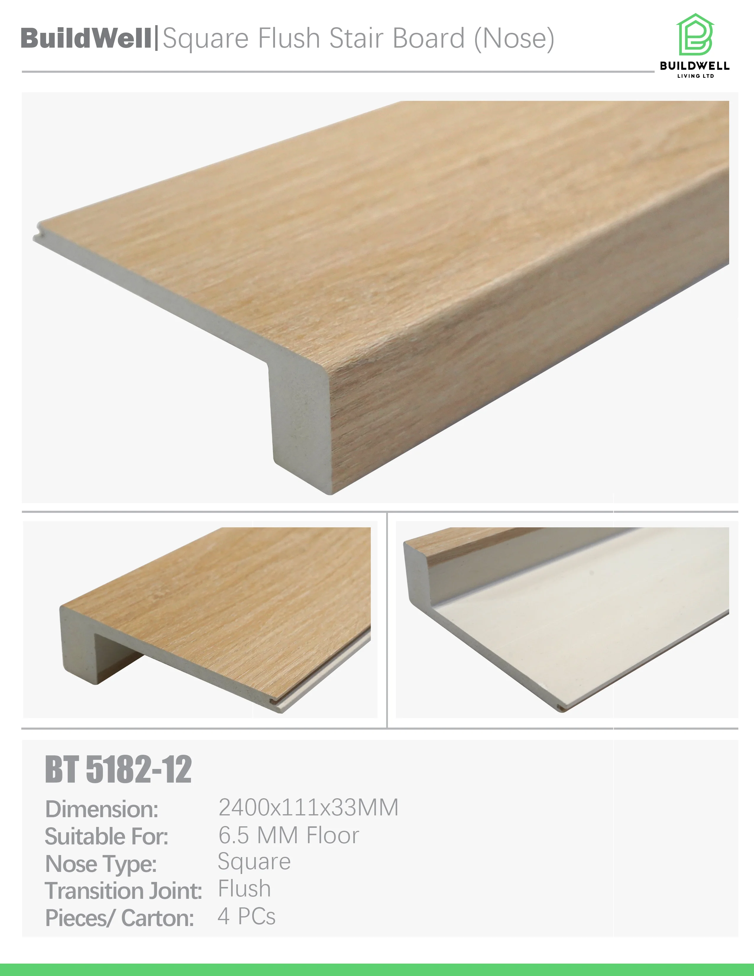 Vinyl Floor Square Nose Sandstone Timber image 1