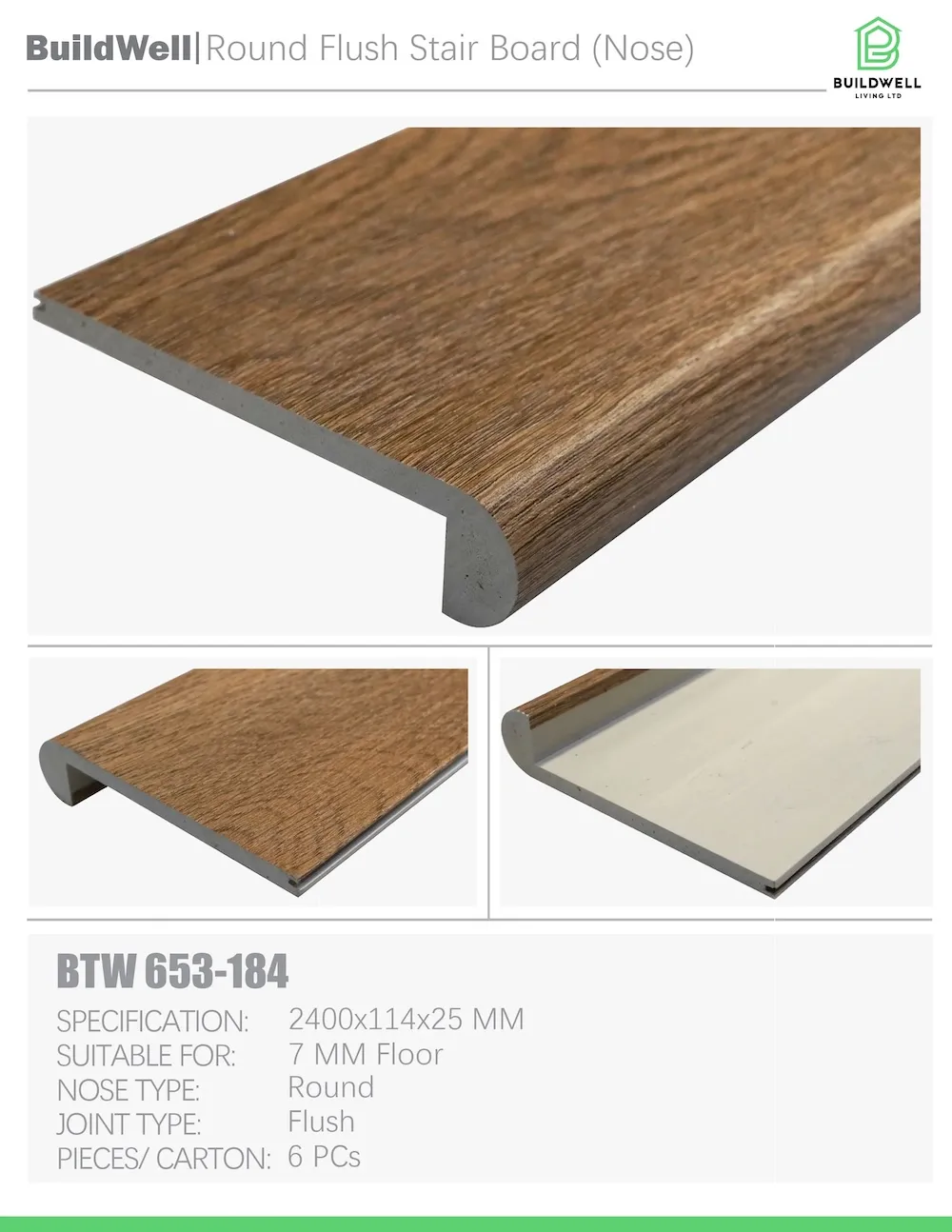 Vinyl Floor Round Nose Heritage Brown image 1