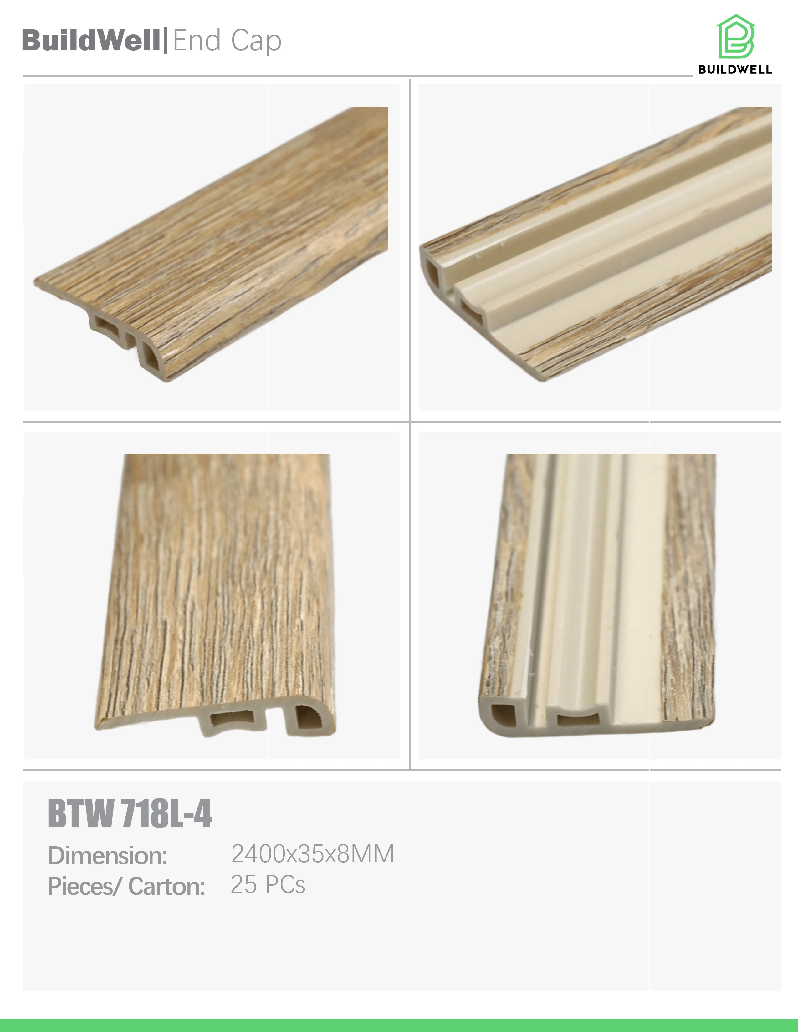 Vinyl Floor Endcap Oak image 1
