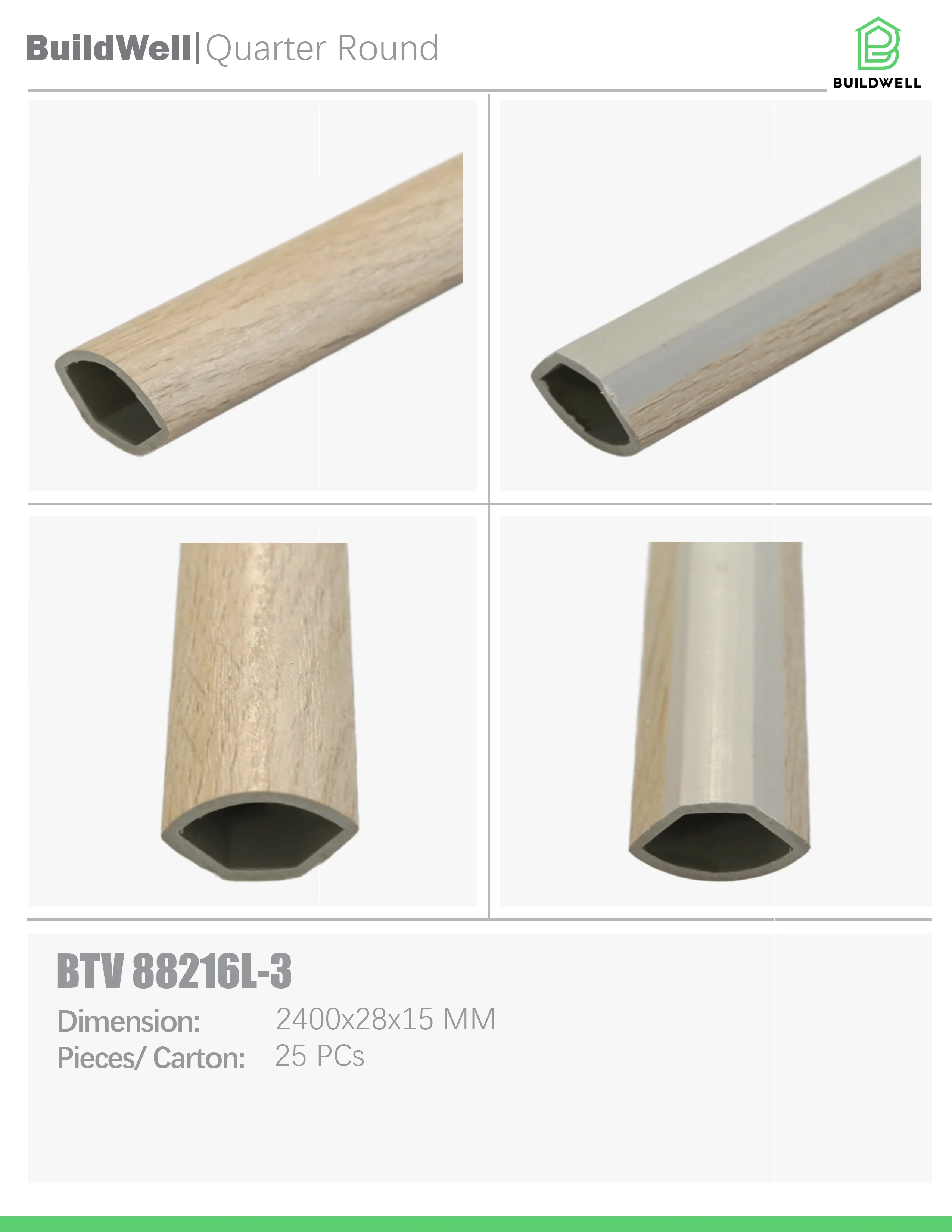 Vinyl Floor Quarter Round Glacier Mist image 1