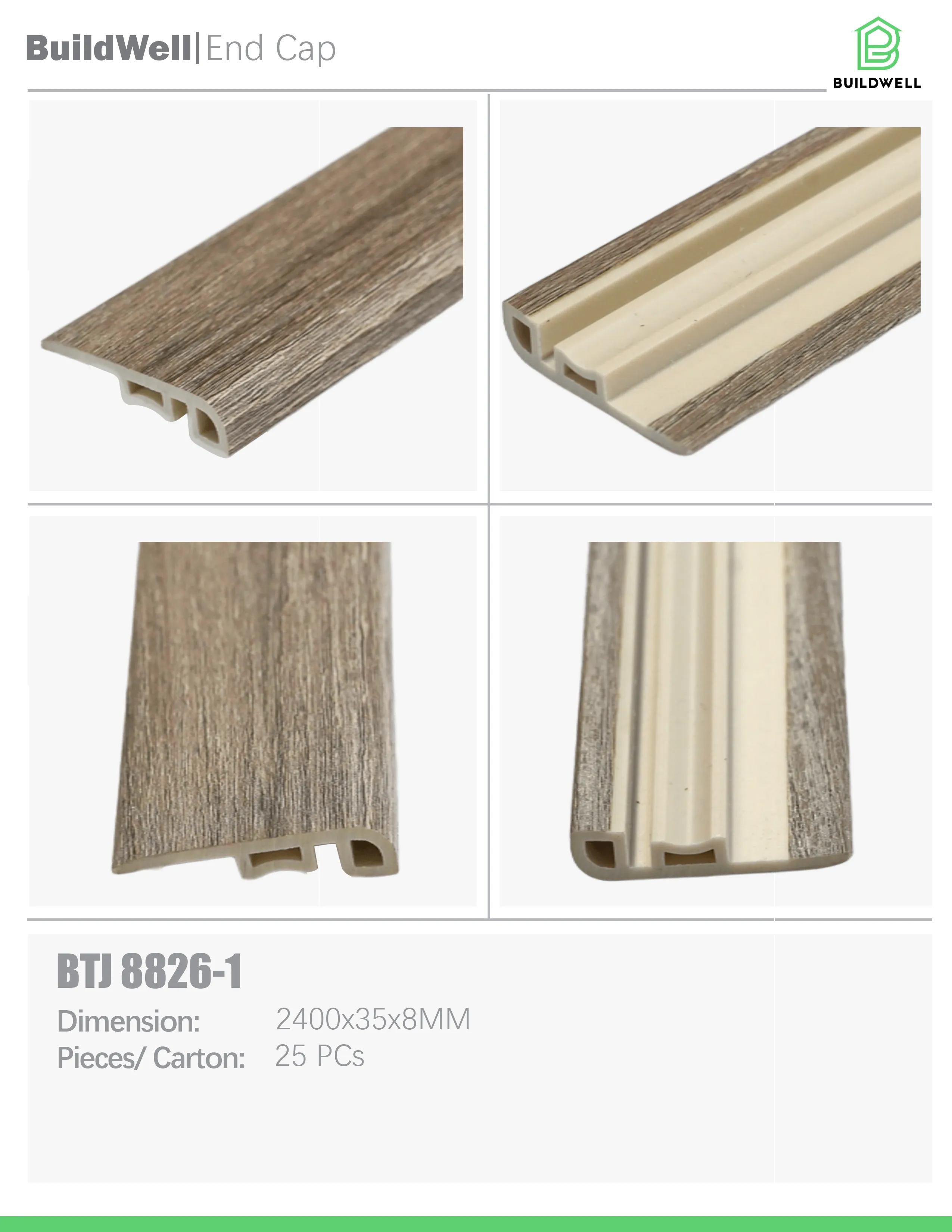 Vinyl Floor Endcap Weathered Timber image 1
