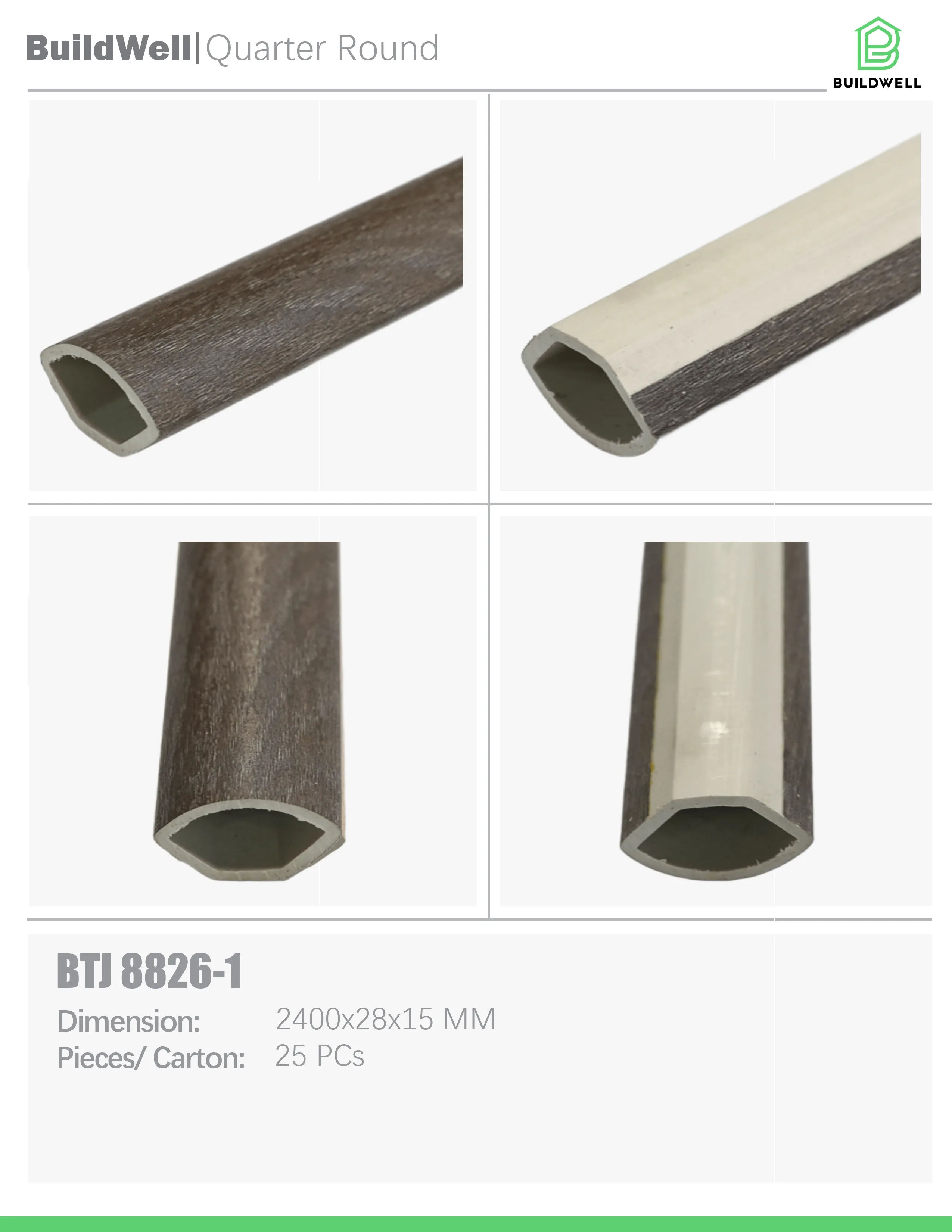 Vinyl Floor Quarter Round Weathered Timber image 1